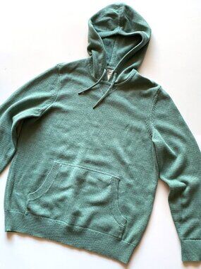 L.L. Bean Wicked Soft Cotton Cashmere Knit Hooded Sweater Men's Size M